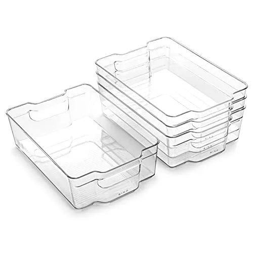 Stackable Storage Bins, Large - 4 Pack
