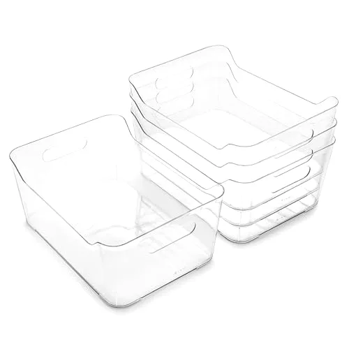 Plastic Organizer Bins, Large - 4 Pack
