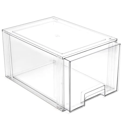 Stackable Storage Drawers, Tall Large - Clear