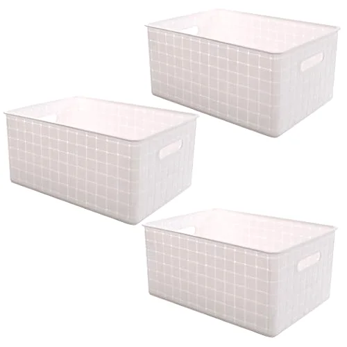 Plastic Basket, Large - White