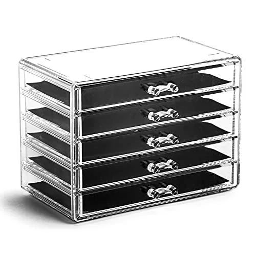 Acrylic Makeup Drawer Organizer- 5 Drawers