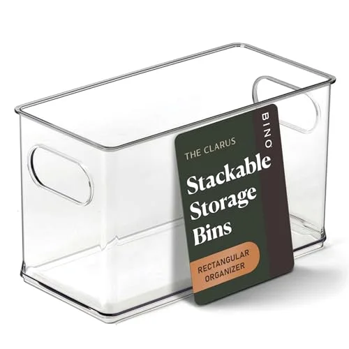 Stackable Plastic Storage Bins, Clear
