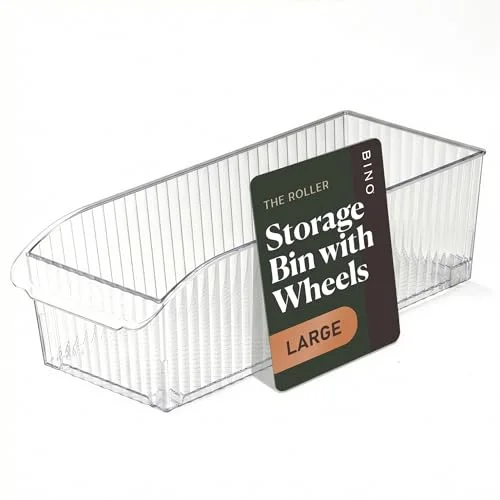 Plastic Storage Bins with Wheels, Large