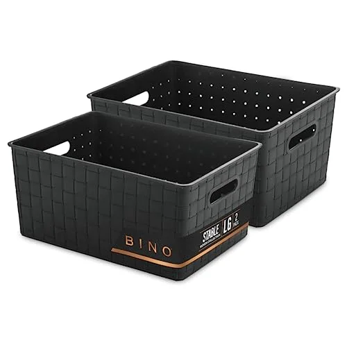 Plastic Storage Baskets Large - Black