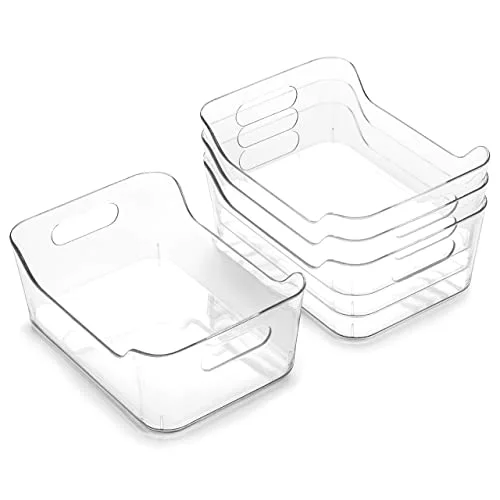 Plastic Organizer Bins, X-Small - 4 Pack
