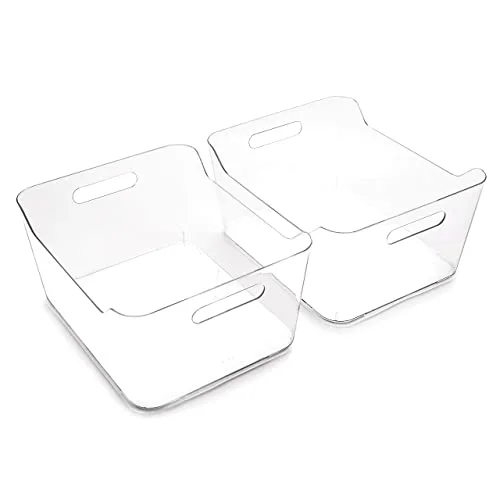 Plastic Storage Bins, X-Large - 2 Pack, Clear