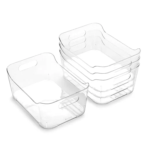 Plastic Organizer Bins, Small - 4 Pack