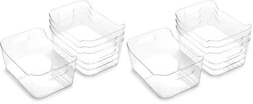 Plastic Organizer Bins, Small - 8 Pack