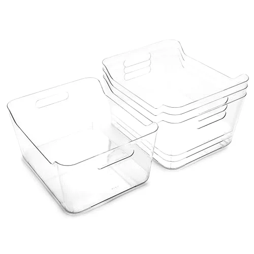 Plastic Organizer Bins, X-Large - 4 Pack