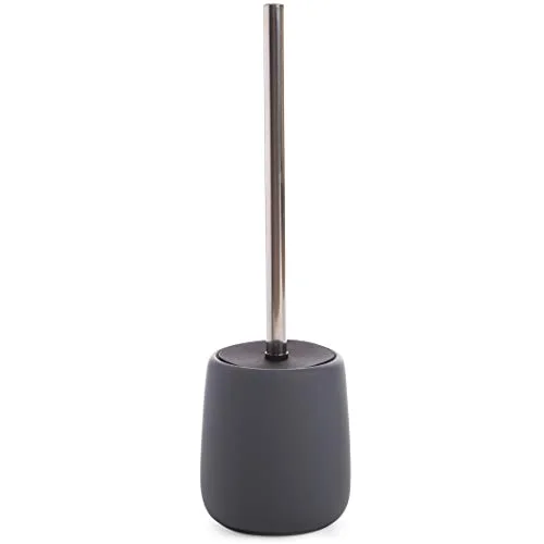 Toilet Brush with Holder Silicone Coated Ceramic, Grey