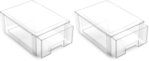 Stackable Storage Drawers, Large - Clear