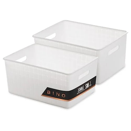 Plastic Storage Baskets Small - White